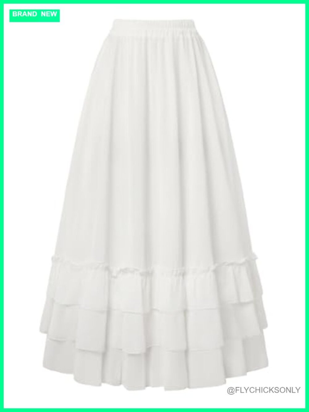 Women's Chiffon Renaissance Tiered Ruffle Maxi Skirt A-Line High Waist